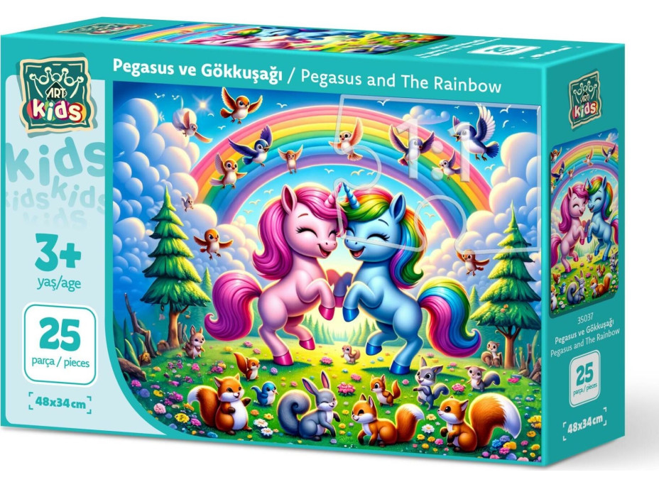 ART PUZZLE Puzzle Jednorožci s duhou 25 dílků
