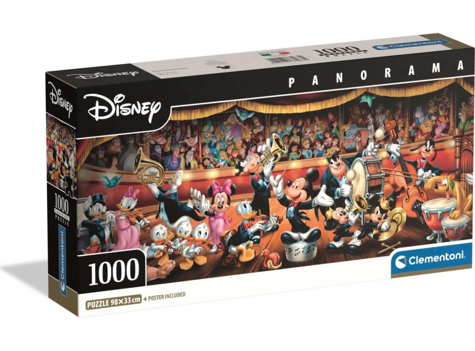 CLEMENTONI Panoramatické puzzle Disney orchestr 1000 dílků