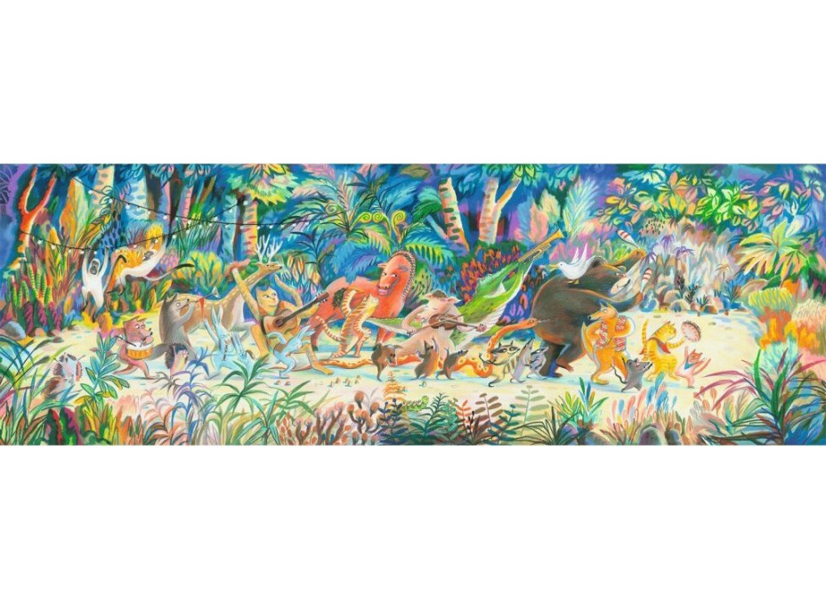 DJECO Panoramatické puzzle Lesní zvířátka 200 dílků