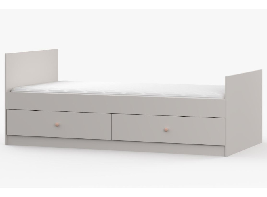 Postel se šuplíky OLAF 200x90 cm - kašmírová/růžová