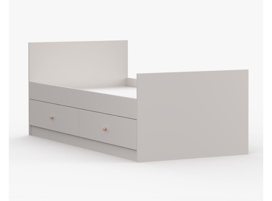 Postel se šuplíky OLAF 200x90 cm - kašmírová/růžová