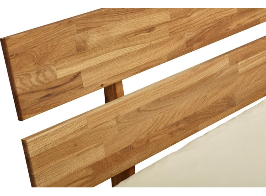 Postel z masivu dubu cink FRED CUBE se šuplíky 200x180 cm