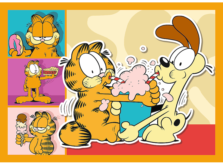 TREFL Puzzle Garfield miluje lasagne 4v1 (35,48,54,70 dílků)