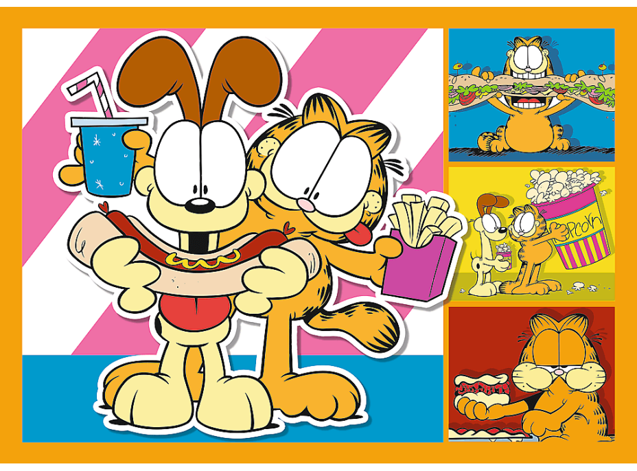 TREFL Puzzle Garfield miluje lasagne 4v1 (35,48,54,70 dílků)