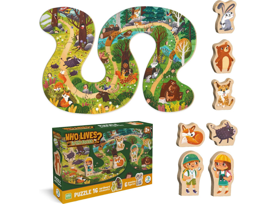 DODO Puzzle Kdo žije v lese? 16 dílků