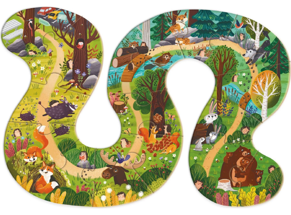 DODO Puzzle Kdo žije v lese? 16 dílků