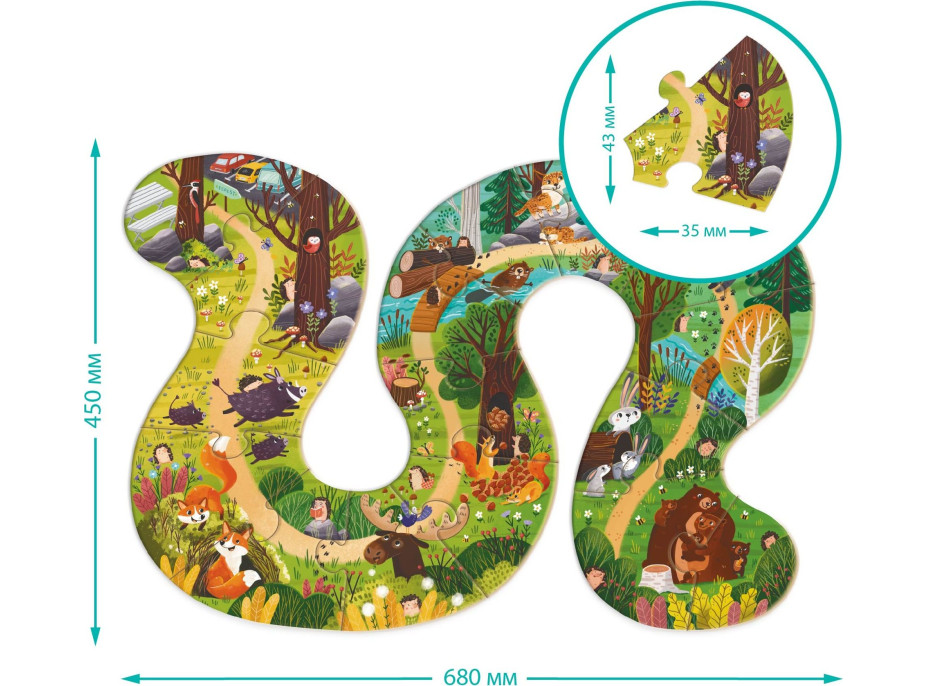 DODO Puzzle Kdo žije v lese? 16 dílků