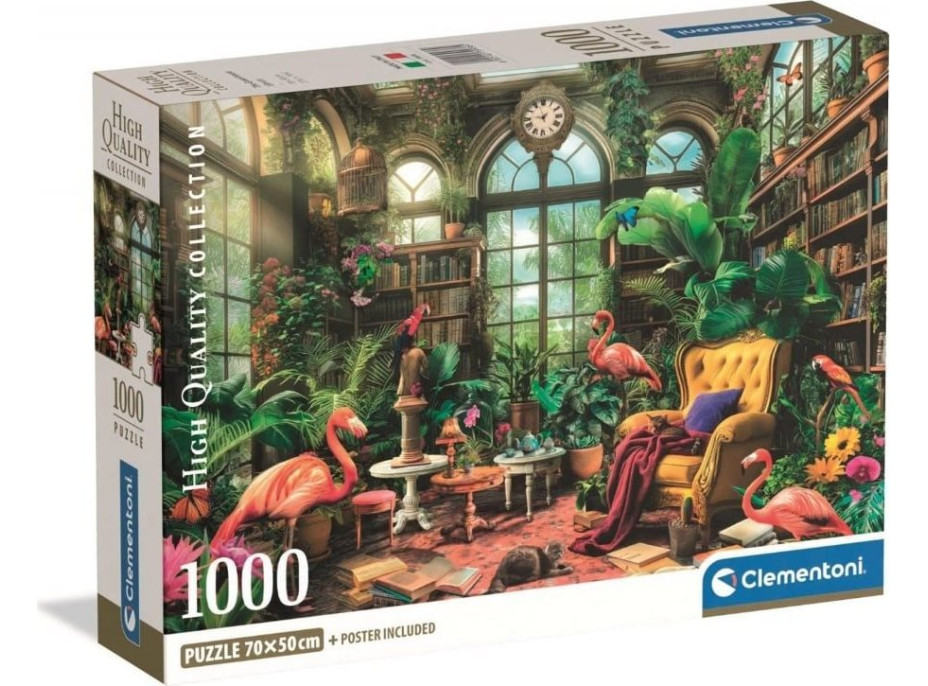 CLEMENTONI Puzzle Knihovna ve skleníku 1000 dílků