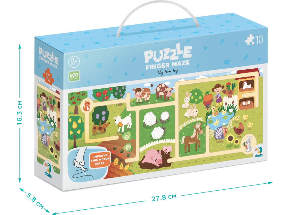 DODO Puzzle Labyrint: Cesta farmou 10 dílků