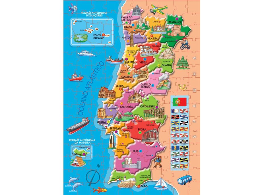 EDUCA Puzzle Mapa Portugalska 150 dílků
