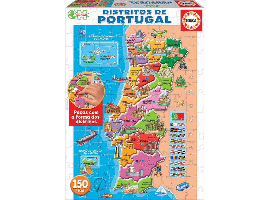 EDUCA Puzzle Mapa Portugalska 150 dílků