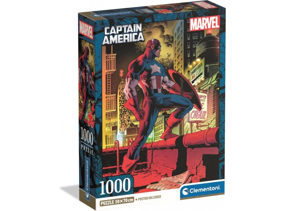 CLEMENTONI Puzzle Marvel: Kapitán Amerika 1000 dílků