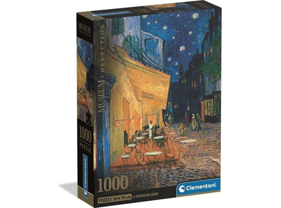 CLEMENTONI Puzzle Museum Collection: Terasa kavárny v noci 1000 dílků