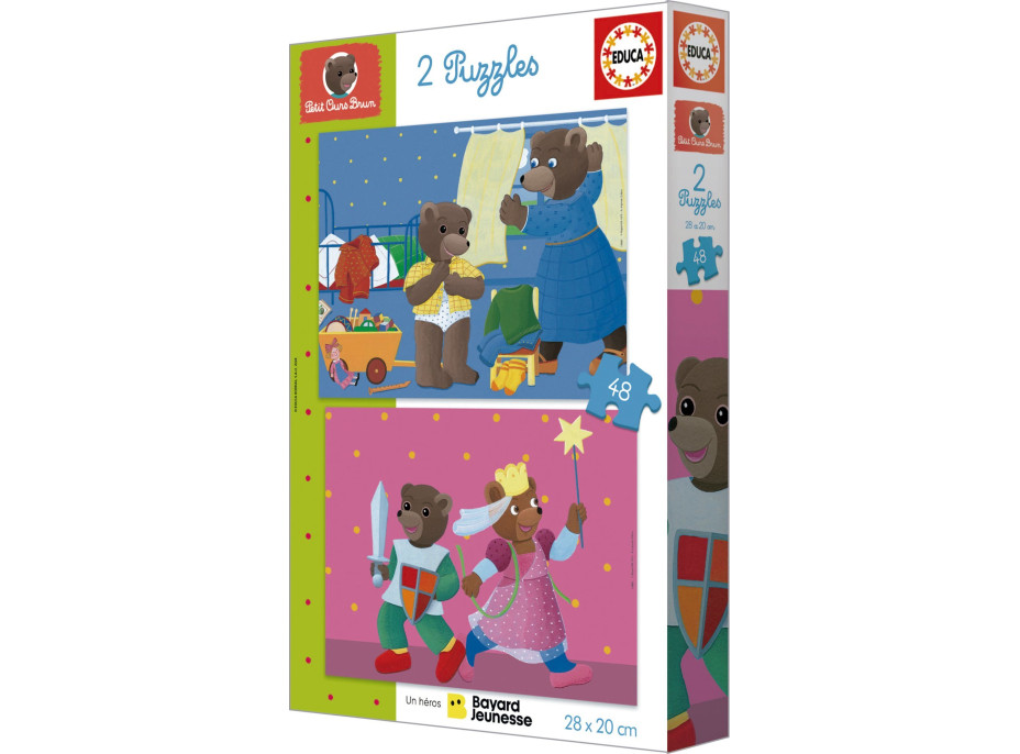 EDUCA Puzzle Petit Our Brun 2x48 dílků