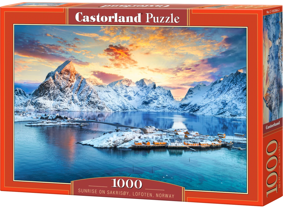 CASTORLAND Puzzle Východ slunce nad Sakrisøy, Lofoty, Norsko 1000 dílků