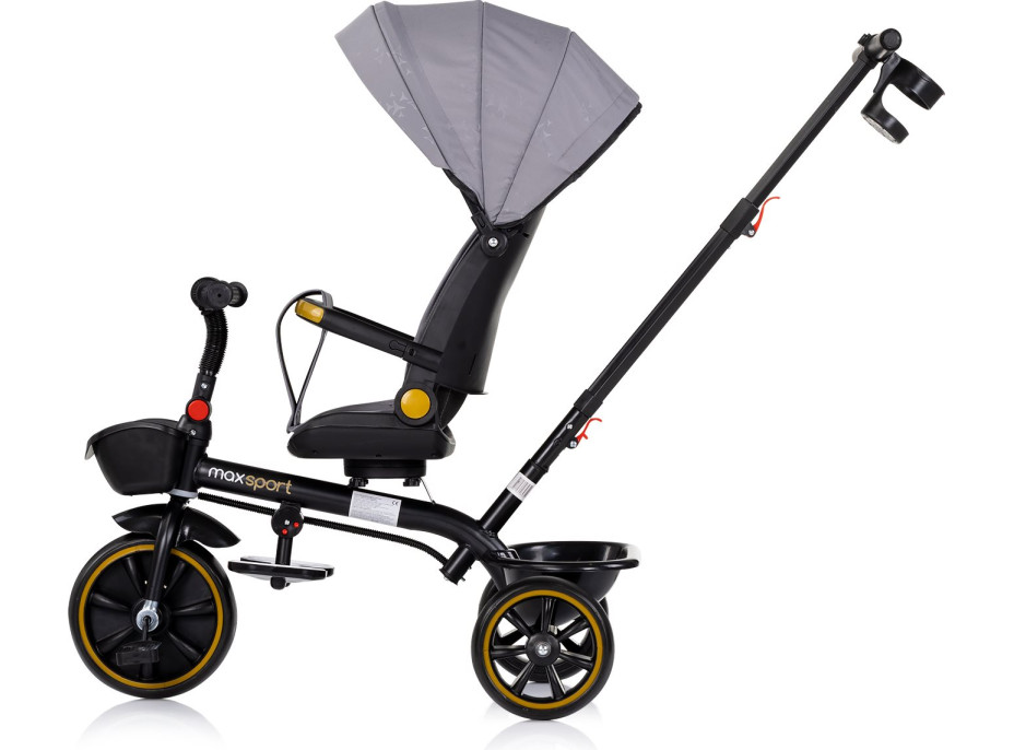 CHIPOLINO Tříkolka se stříškou Max Sport 2v1 Anthracite