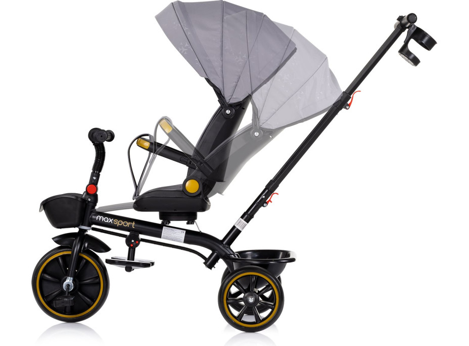 CHIPOLINO Tříkolka se stříškou Max Sport 2v1 Anthracite