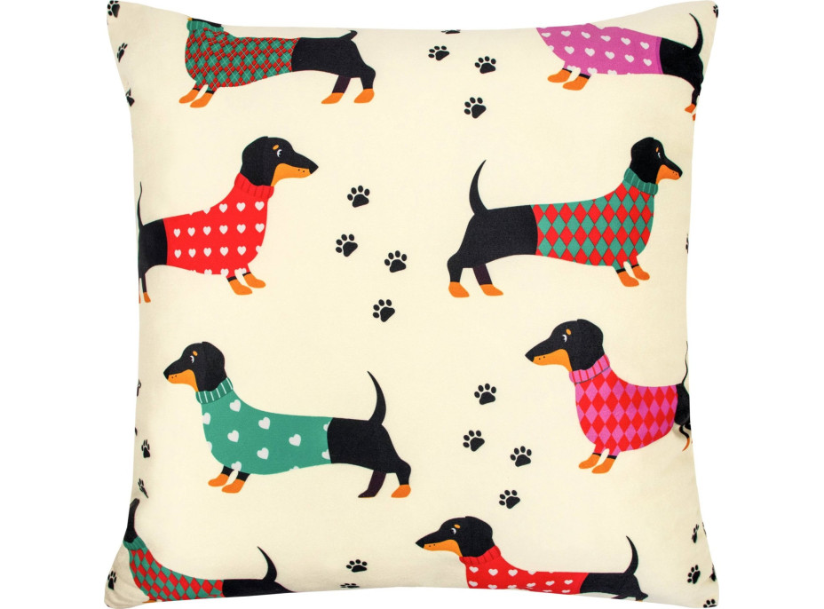 Povlak na polštář DOGGY 40x40 cm - Jezevčíci