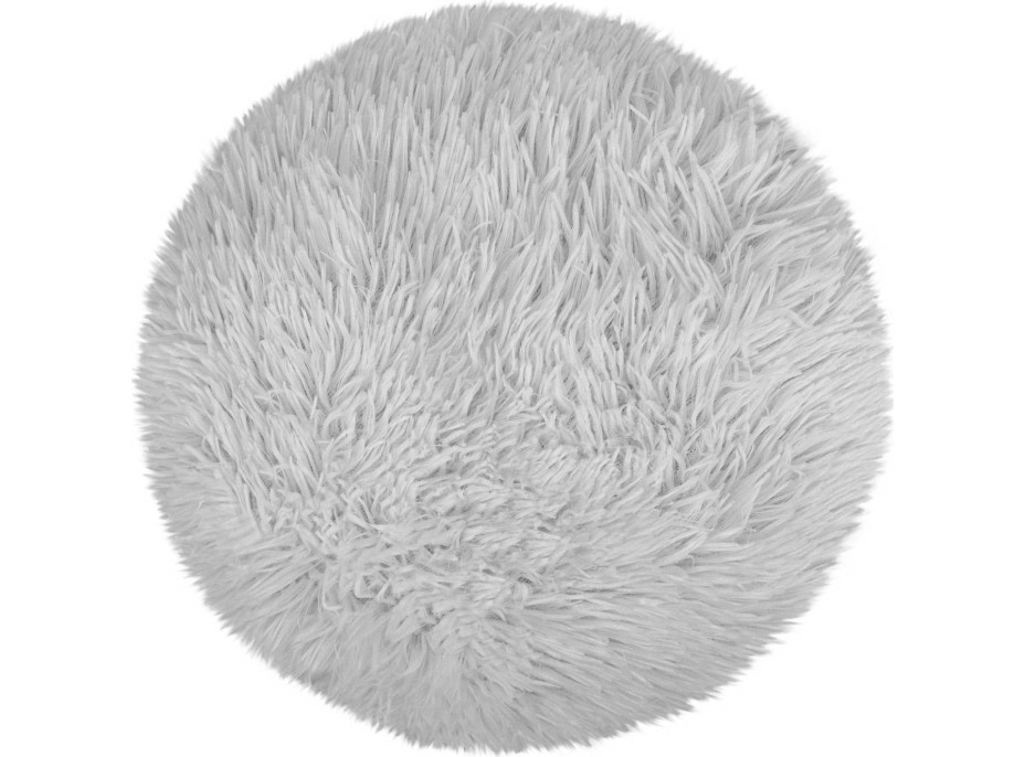 Dekorativní kulatý polštář FLUFFY - 35 cm - šedý