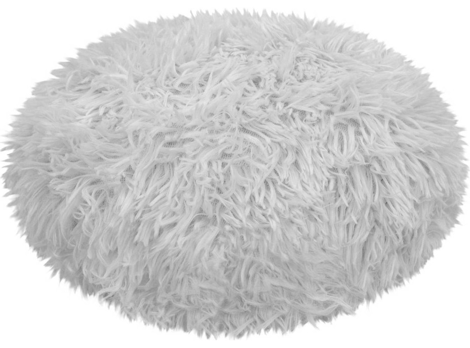 Dekorativní kulatý polštář FLUFFY - 35 cm - šedý