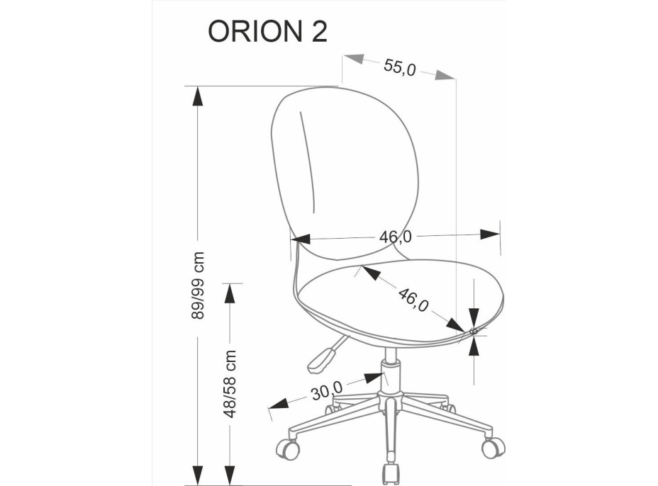Dětská otočná židle ORION 2 - bílá/světle růžová