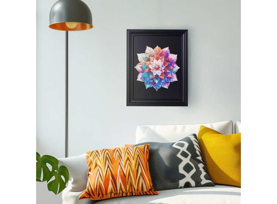 RoboTime Dřevěné puzzle Květinová mandala