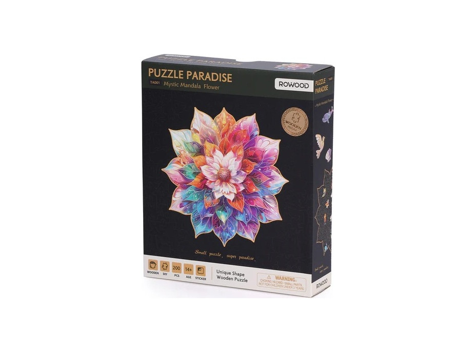 RoboTime Dřevěné puzzle Květinová mandala