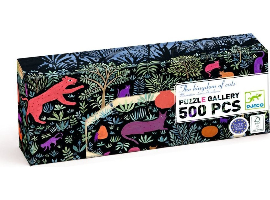 DJECO Panoramatické puzzle Království koček 500 dílků