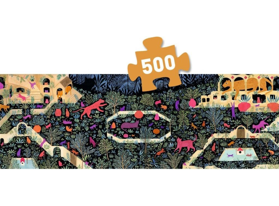 DJECO Panoramatické puzzle Království koček 500 dílků