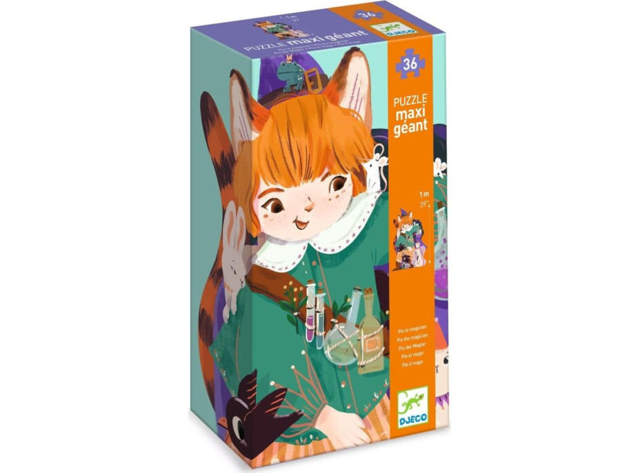 DJECO Podlahové obrysové puzzle Čaroděj Pio 36 dílků