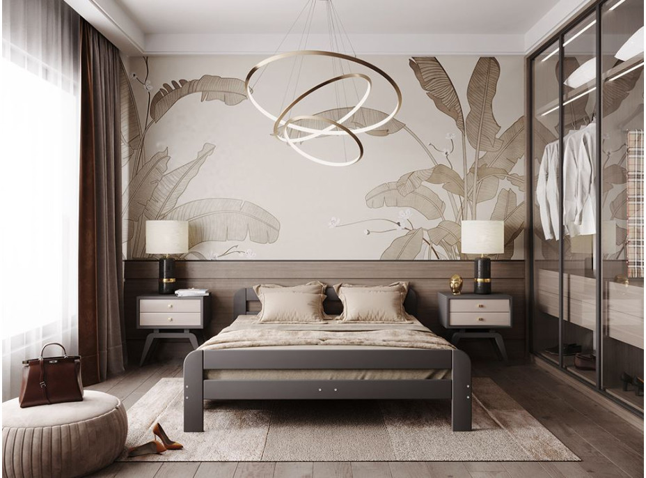 Postel DAVE 200x140 cm - šedá