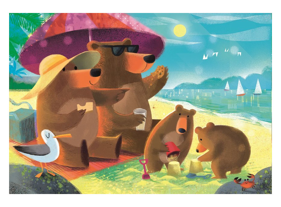 RAVENSBURGER Puzzle Medvědí rodinka na výletě 2x24 dílků