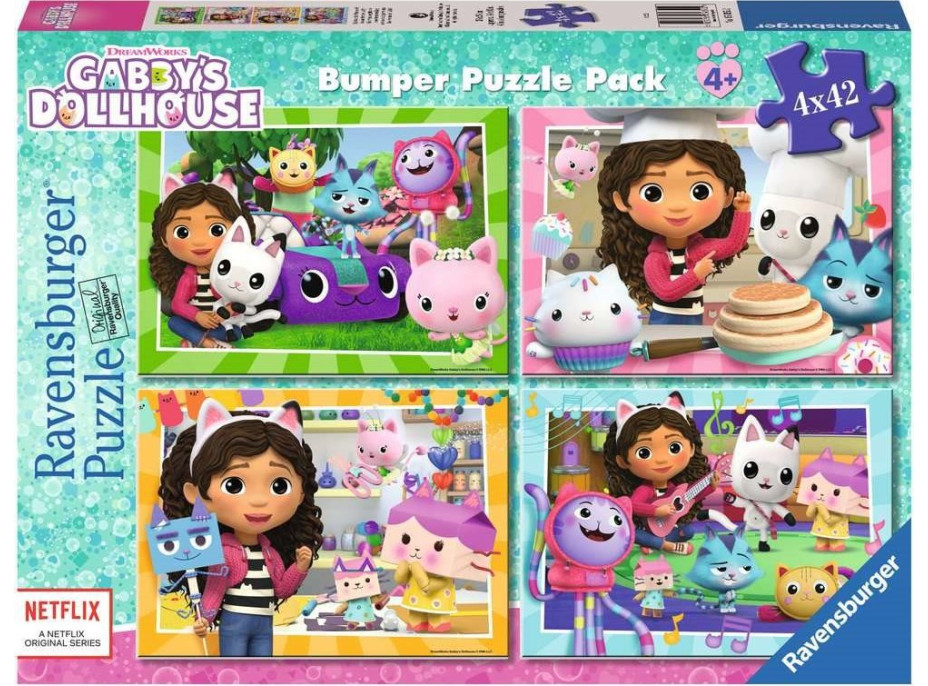 RAVENSBURGER Puzzle Gábinin kouzelný domek 4x42 dílků