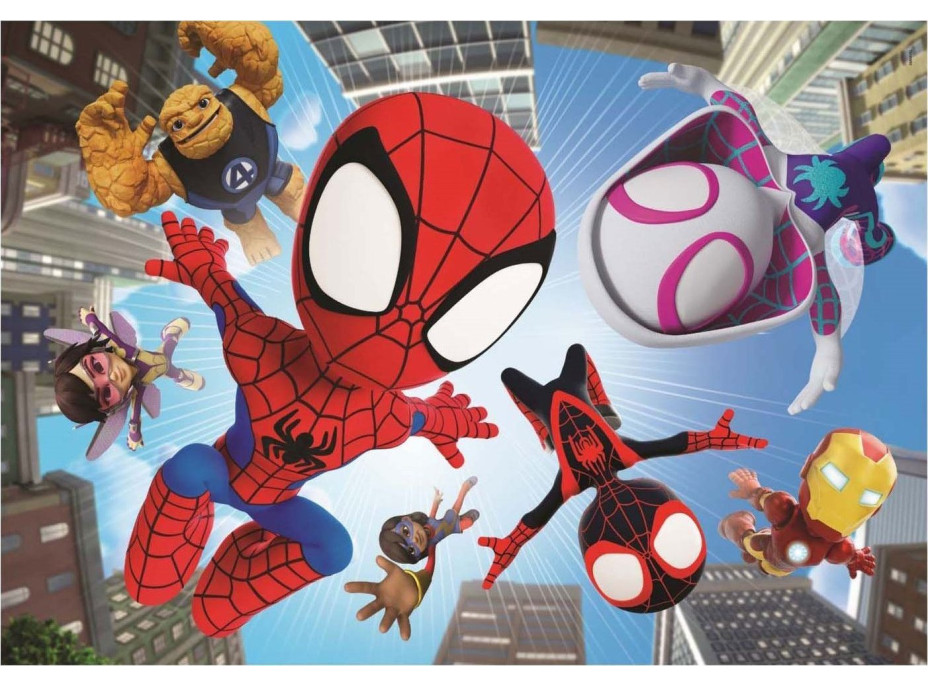 CLEMENTONI Puzzle Spidey a jeho přátelé: Ve vzduchu MAXI 104 dílků