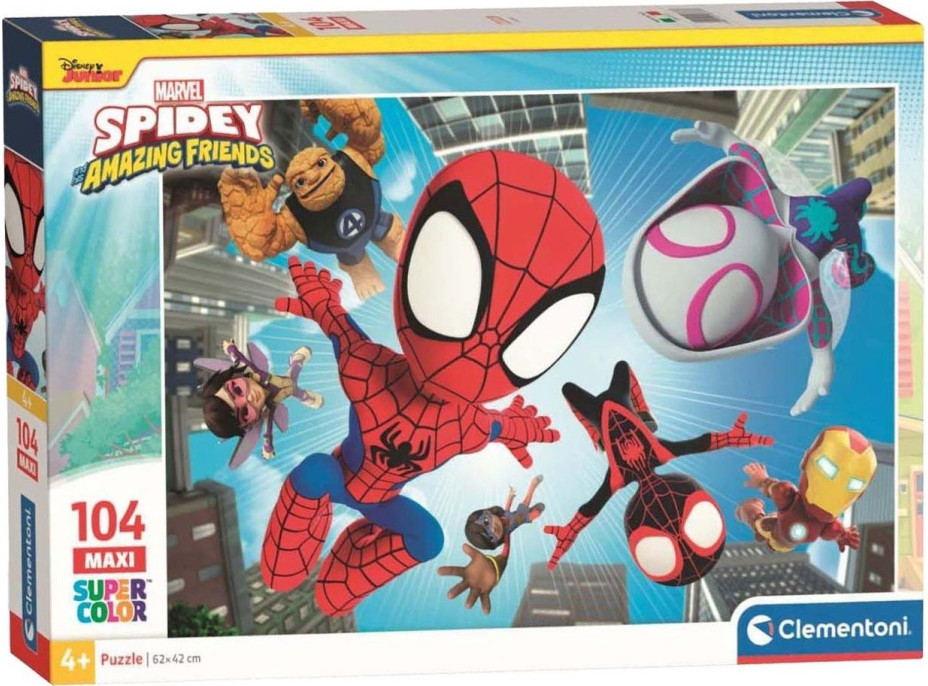 CLEMENTONI Puzzle Spidey a jeho přátelé: Ve vzduchu MAXI 104 dílků