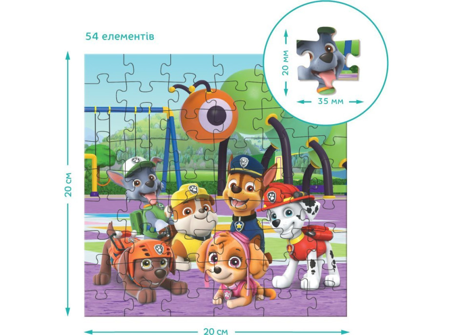 DODO Puzzle Tlapková patrola: Na hřišti 3v1 (25,36,54 dílků)