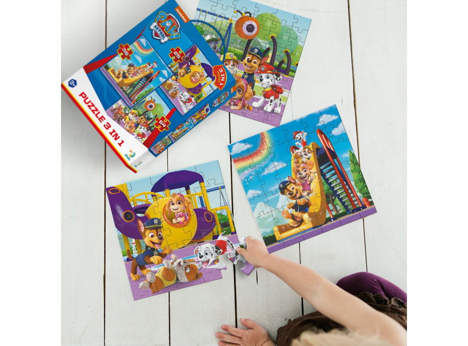 DODO Puzzle Tlapková patrola: Na hřišti 3v1 (25,36,54 dílků)