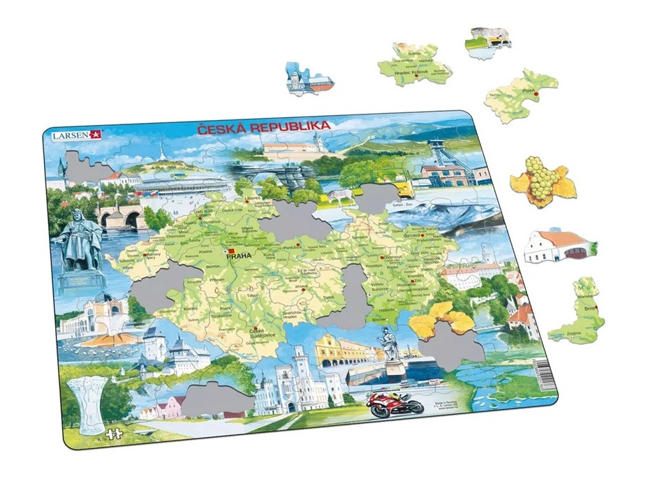 Larsen Vzdělávací puzzle Česká republika Památky 78 dílků
