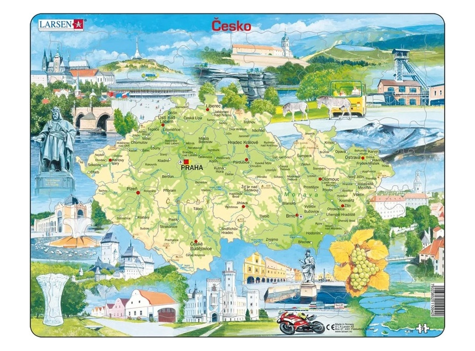 Larsen Vzdělávací puzzle Česká republika Památky 78 dílků