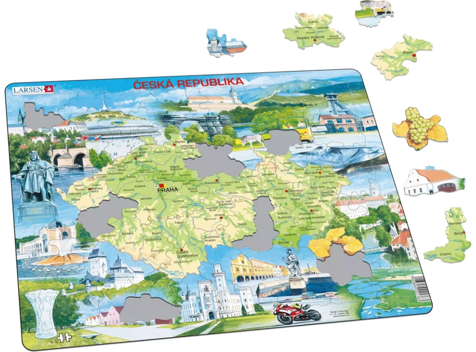 LARSEN Puzzle Česká republika památky 78 dílků
