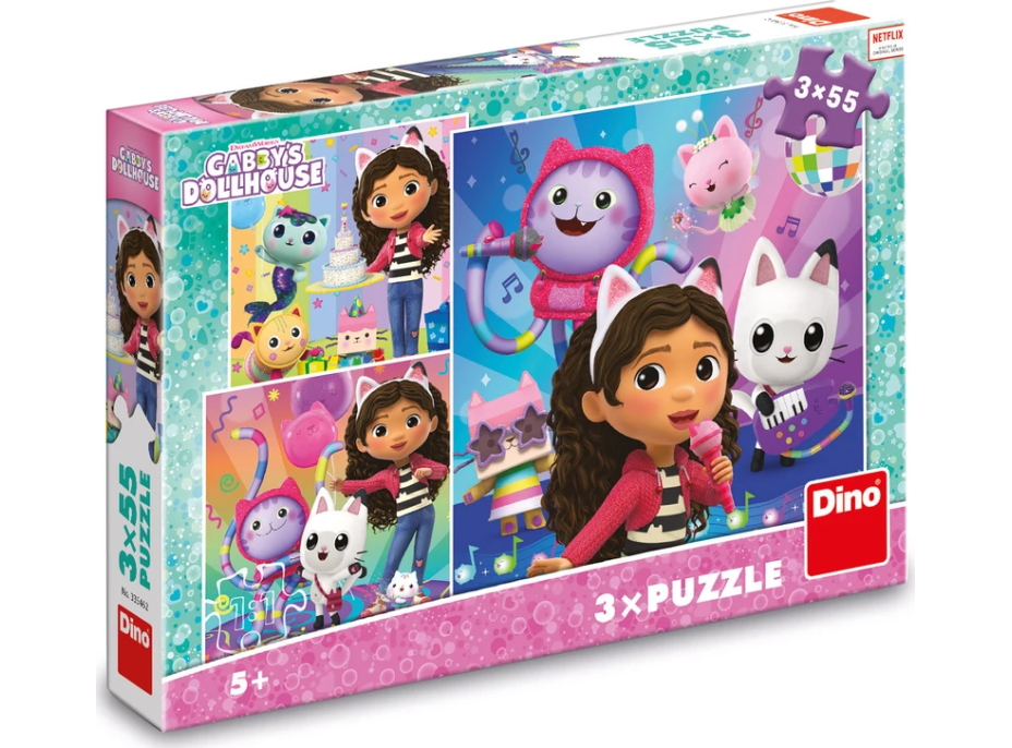 DINO Puzzle Gábinin kouzelný domek: Oslava 3x55 dílků