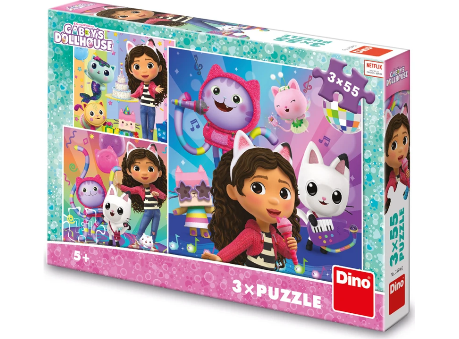 DINO Puzzle Gábinin kouzelný domek: Oslava 3x55 dílků
