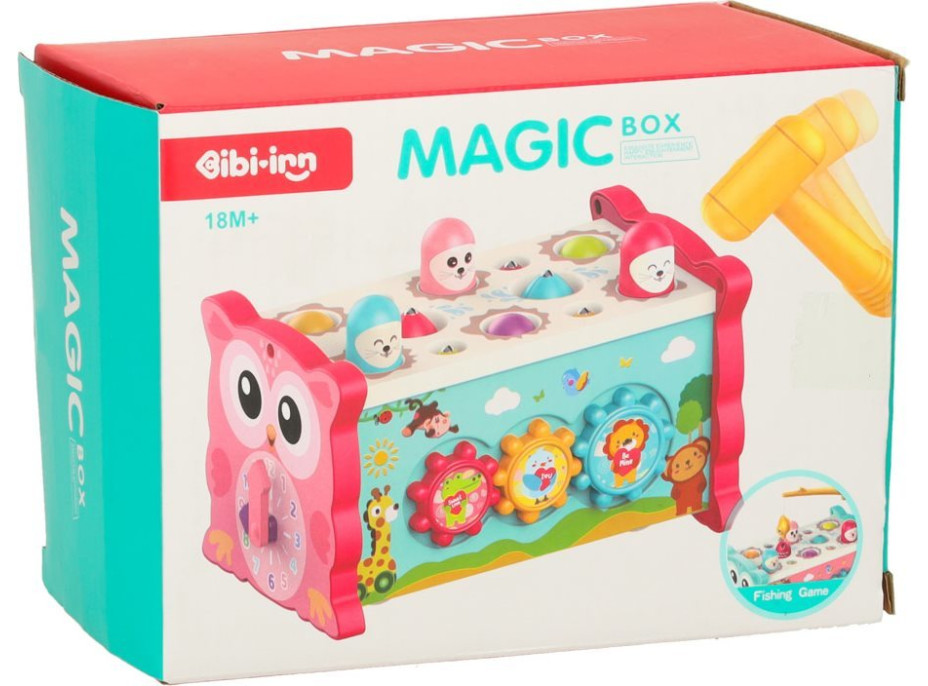 KIK Senzorický box s kladívkem 8v1 Sova
