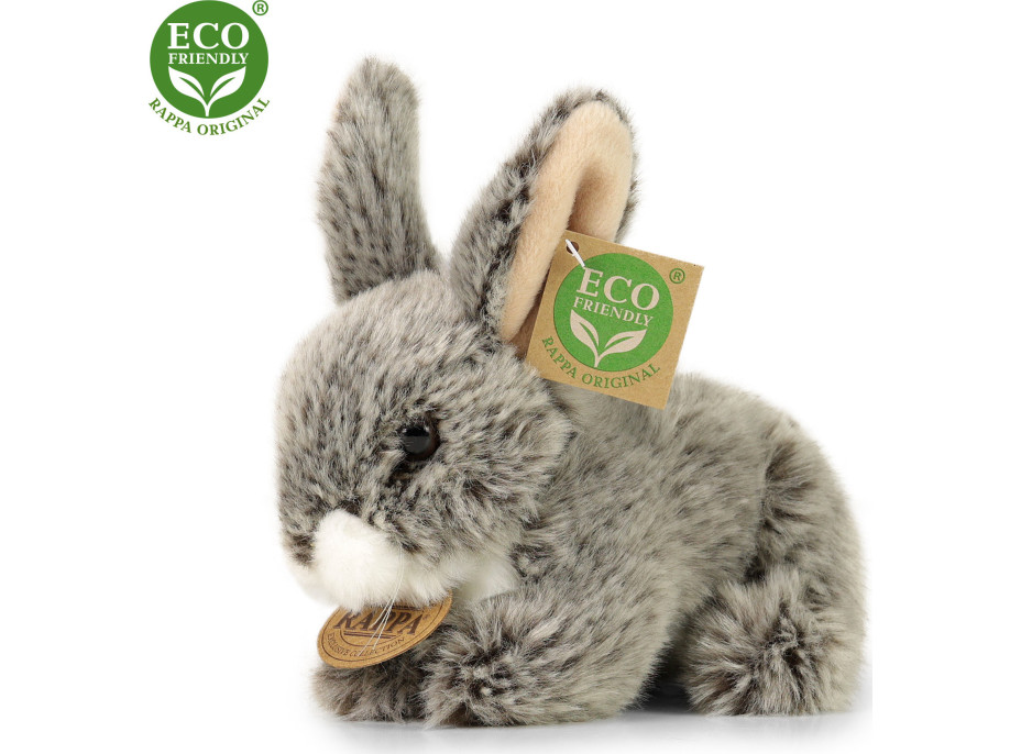 Rappa Plyšový králík tmavě šedý ležící 17 cm ECO-FRIENDLY