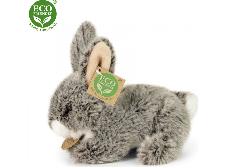 Rappa Plyšový králík tmavě šedý ležící 17 cm ECO-FRIENDLY