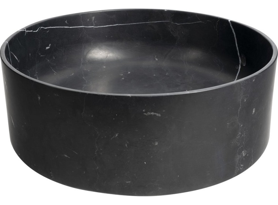 Sapho BLOK kamenné umyvadlo na desku, Ø 40cm, matný černý Marquin 2401-52