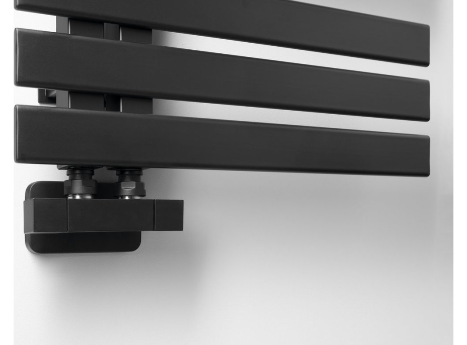 Sapho CUBE TWIN připojovací sada ventilů pro středové připojení, černá mat CP581BS