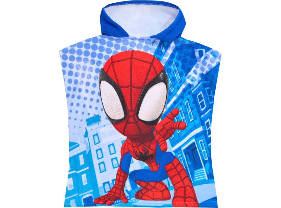 Dětská rychleschnoucí osuška s kapucí SPIDEY 50x100 cm - modrá