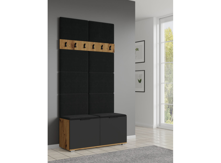 Čalouněný panel CLIF - 50 cm - černý