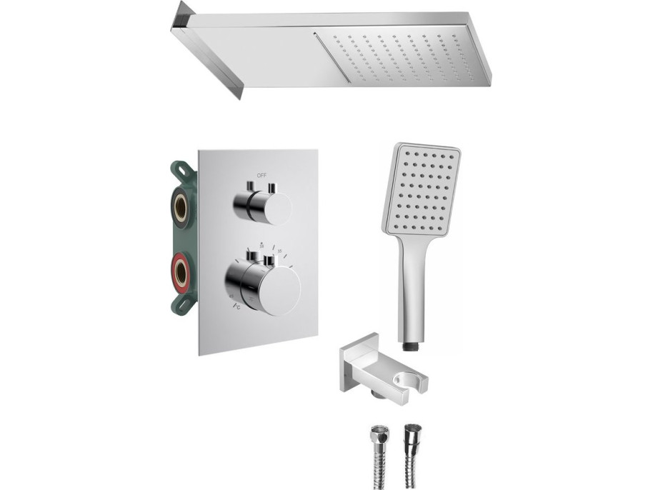 Sapho KIMURA podomítkový sprchový set s termostatickou baterií, box, 3 výstupy, chrom KU683-21